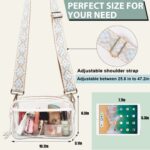 XSUIOY Clear Bag Stadium Approved with Guitar Strap,Clear Crossbody Backpack Transparent Casual Chest Daypack for Women & Girls,Perfect for Hiking Stadium or Concerts(white)