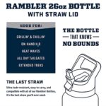 YETI Rambler 26 oz Bottle, Vacuum Insulated, Stainless Steel with Straw Cap, White