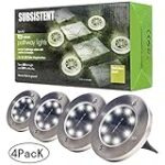 Subsistent Solar Pathway Lights Outdoor,Solar Garden Light 8 LED,Water-Resistant for Garden,Path,Landscape,Patio,Driveway,and Lawn,Easy No-Wire Installation (4 Pack-White)