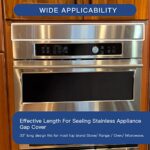 304 Brushed Stainless Steel Sheet Gap Filler, Metal Trim Strip for Wall Oven/Microwave Combo/Range/Cooktop, Self-Adhesive Gap Cover, 30″ Long, 2” Wide, 20Ga Thickness