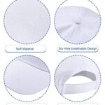 24 Pieces Blank Baseball Cap Adjustable Back Strap Plain Blank Camouflage Hat Unisex Baseball Cap for Trucker Men Women (White)