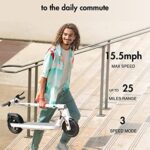 OKAI Neon Electric Scooter – Up to 15.5 MPH, 25 Miles Long Range Electric Scooter for Adults and Beginners, Lightweight Commuter Scooter with Ambient Light, UL Tested(White)