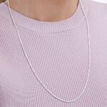 Amazon Essentials Sterling Silver Diamond Cut Rope Chain Necklace, 24″