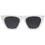 SOJOS Oversized Square Cateye Polarized Sunglasses for Women Men Big Trendy Sunnies SJ2115, White/Grey