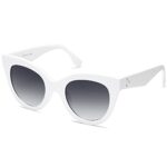 SOJOS Retro Oversized Cateye Sunglasses for Women Large Vintage Trendy Shades SJ2074, White/Grey