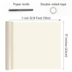 NESCCI Off White Matte Wrapping Paper,Solid Color Pearly-Lustre Paper,Gift Wrapping Paper,Perfect for Wedding,Valentine’s Day,Birthday, Christmas,Baby Shower,DIY Bouquet (17 Inches X 32.8 Feet)