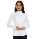 Meanzoo Women’s Scrubs Jacket Zip Front Warm-up Jacket(White,Medium)