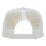 OTTO Polyester Foam Front 5 Panel High Crown Mesh Back Trucker Hat – White