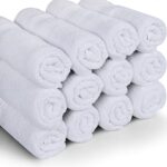 Utopia Towels [12 Pack Premium Wash Cloths Set (12 x 12 Inches) 100% Cotton Ring Spun, Highly Absorbent and Soft Feel Essential Washcloths for Bathroom, Spa, Gym, and Face Towel (White)