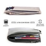 Slim Minimalist Wallet Front Pocket RFID Blocking Real Leather credit card holder for Men & Women (SAND NAPPA)