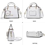 Xiaoyu Fashion Purses and Handbags for Women Ladies Leather Top Handle Satchel Shoulder Bags Small Totes (White)