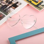 Maxdot Heart Shape Sunglasses Rimless Transparent Heart Glasses Party Favors (Clear)