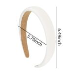 White Padded Headband Hairband for Women Wide Thick Plain Hair Head Band for Girls Simple Solid SpongeHairbands Headbands No Slip Trendy Satin Hair Bands Hoop No Teeth Womens Hair Accessories