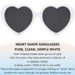 IOHLNG Heart Sunglasses for Women Men Oversized Trendy Love Shaped Sunglasses Non Polarized Shades Retro Lovely Fashion Cute Sun Glasses White Frame Grey Lens
