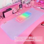 JMIYAV White Gaming Mouse Pad RGB Mousepad Non-Slip Rubber Base Extra Large Cool XL XXL Computer Desk Pad Gaming Accessories LED Light Up Extended Big Mouse Pad for Gamer (31.5x12In) Upgrade