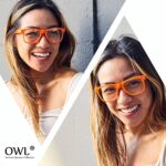Unisex Retro Style Classic Vintage Sunglasses with Clear Lens White Frame OWL ®.