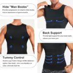 Mens Compression Shirt Slimming Body Shaper Vest Workout Tank Tops Abs Abdomen Undershirts 2 Packs – Black+White, XX-Large