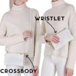 White Clutch Purse Wristlets for Women – White Crossbody Bags for Women, White Clutch Purses for Women, White Handbags for Women, Small White Purse Crossbody, Vegan Leather White Handbag, White Wallet