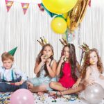 GINZU White Foil Fringe Curtains, 3.3×8.2 Feet Tinsel Streamers Birthday Party Decorations, Fringe Party Streamers for Graduation, Baby Shower, Gender Reveal, Disco Party