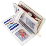 YOUBDM Leather Wallets for Women Large Capacity Credit Card Holder Ladies Travel Clutch Purse Bifold Oil Wax Wallet with Zipper Pocket