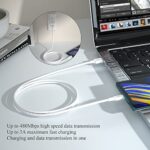 Truntau USB A to USB C Cable, Type C Charger Cord Cost-Effective Genuine 6 ft, Charging Data Sync USB C Charger Cable for Samsung S10 A80 Note 20, iPhone15 pro Plus max, LG, Moto, etc, White