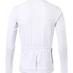 ARSUXEO Men’s Cycling Jersey Long Sleeve Slim Fit Bike Jersey Biking Bicycle Cycling Shirt 6038 White Size Medium