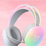 PC Gaming Headset with Microphone, Wired RGB Rainbow Gaming Headphones for PS4/PS5/MAC/XBOX/Laptop, 3.5mm Audio Over Ear Headphone with Lightweight, Stereo Surround, Auto-Adjust Headband, 50mm Drivers