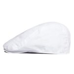 BOTVELA Men Cotton Twill Newsboy Flat Ivy Driving Hat Fitted Cap (White, 7 1/8)