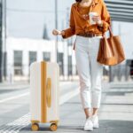 Speskiste 3 Piece Luggage Set, PC+ABS Lightweight Suitcase Sets with Spinner Wheels, Hard Shell Luggage Sets for Travel Business Pinstripe White (20/24/28)