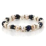 Gem Stone King Multi-Color Cultured Freshwater Pearl Necklace Earrings Bracelet Set 7-8MM 18inches