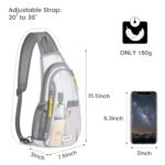 G4Free Clear Sling Bag, Stadium Approved Crossbody Clear Mesh Backpack, Transparent Lightweight Casual Daypack See Through Bag for Travel, Stadium or Concerts(White)