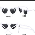 Frienda 9 Pairs Heart Shaped Sunglasses Vintage Heart Sunglasses Women Retro Glasses for Shopping Traveling Party Accessories (White Grey)