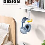 Lamicall Headphone Stand, Headset Hanger – 360° Rotating Upgraded Earphones Holder Hook Mount Clamp Under Desk for Airpods Max, Sennheiser, More, Black