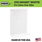 HIDEit Mounts X1S Wall Mount for Xbox One S – Patented in 2019, Made in USA – White Steel Mount for Xbox One S to Safely Store Your Xbox One S on Wall Near or Behind TV