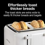 Proctor Silex 4 Slice Toaster with Extra Wide Slots for Bagels, Cool-Touch Walls, Shade Selector, Toast Boost, Auto Shut-off and Cancel Button, White (24214PS)