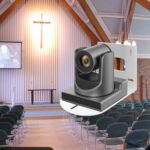 Sumnacon PTZ Camera Bracket 2 Pcs White Universal PTZ Camera Mount Bracket Compatible with for Various PTZ Cameras Solid Metal Wall Mounting PTZ Camera Bracket with Screws for Office,Church