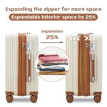 imiono Luggage Sets 3 Piece,Expandable Hardside Suitcase Set with Spinner Wheels,Lightweight Travel Luggage set with TSA Lock?20/24/28,White?