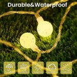 Globe String Lights, 59FT 100 Led Fairy Lights Plug In 8 Modes With Remote Control Waterproof Outdoor Indoor String Lights, Fairy Lights for Bedroom, Garden, Party, Wedding, Christmas Decor Warm White