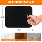 Heat Resistant Mats for Air Fryer (1mm) 16 * 20 IN, Fireproof Silicone Mats for Kitchen Counter, Waterproof Heat Resistant Pad Sliding fit Most Toaster Micro Wave Oven Blender-2pcs
