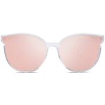 SOJOS Fashion Round Sunglasses for Women Men Oversized Vintage Shades SJ2057, Clear/Pink