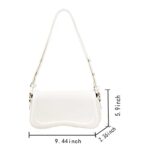 Qiayime Shoulder Bags for women Faux Leather Fashion Ladies Crossbody Clutch Purses Underarm Small Bag Tote Handbag (White)