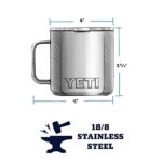 YETI Rambler 14 oz Mug, Vacuum Insulated, Stainless Steel with MagSlider Lid, White