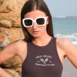 Oversized Polarized Sunglasses Square Shades: Trendy Large Big Ladies White Sun Glasses – Luxury Vintage Sunglasses UV Protection