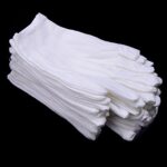 Zealor White Gloves, 12 Pairs Soft Cotton Gloves, Coin Jewelry Silver Inspection Gloves, Stretchable Lining Glove, Medium Size
