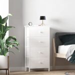 KAI-ROAD White Dresser for Bedroom, Small Dresser Storage Drawers, 4 Drawer Dresser Kids Dressers Chest of Drawers for Closet,Bedroom Dorm Modern