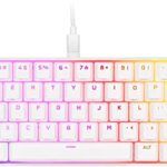Corsair – K65 RGB Mini Wired 60% Mechanical, CH-9194114-NA, Cherry MX Speed Linear Switch Gaming Keyboard with PBT Double-Shot Keycaps – White (Renewed)