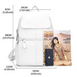 15 Colors Real Soft 100% Genuine Leather Women Backpack Fashion Ladies Travel Bag Preppy Style For Woman (Pure White)