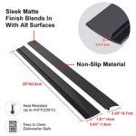 Silicone Stove Counter Gap Cover (2 Pack),Easy Clean Heat Resistant Wide & Long Kitchen Stove Gap Filler,Seals Spills Between Counters, Oven, Stovetops, Washing Machines, Washer, Dryer(25in, Black)