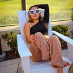 FLAWLESS Oversized Square Frame Bling Rhinestone Crystal Design Sunglasses For Women (White)