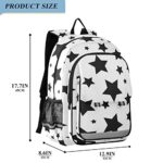 ALAZA Abstract Black Stars Different Size on White Backpack Daypack Bookbag